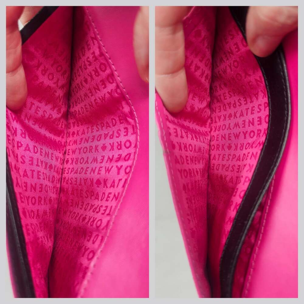 Kate Spade Stacy Large Slim Bifold wallet Black Pink Newbury Lane Leather NIB - Picture 8 of 11